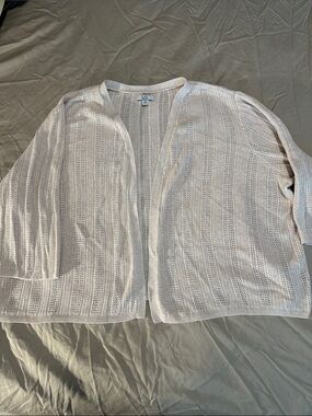 croft & barrow Open-Knit Cardigan - Cream